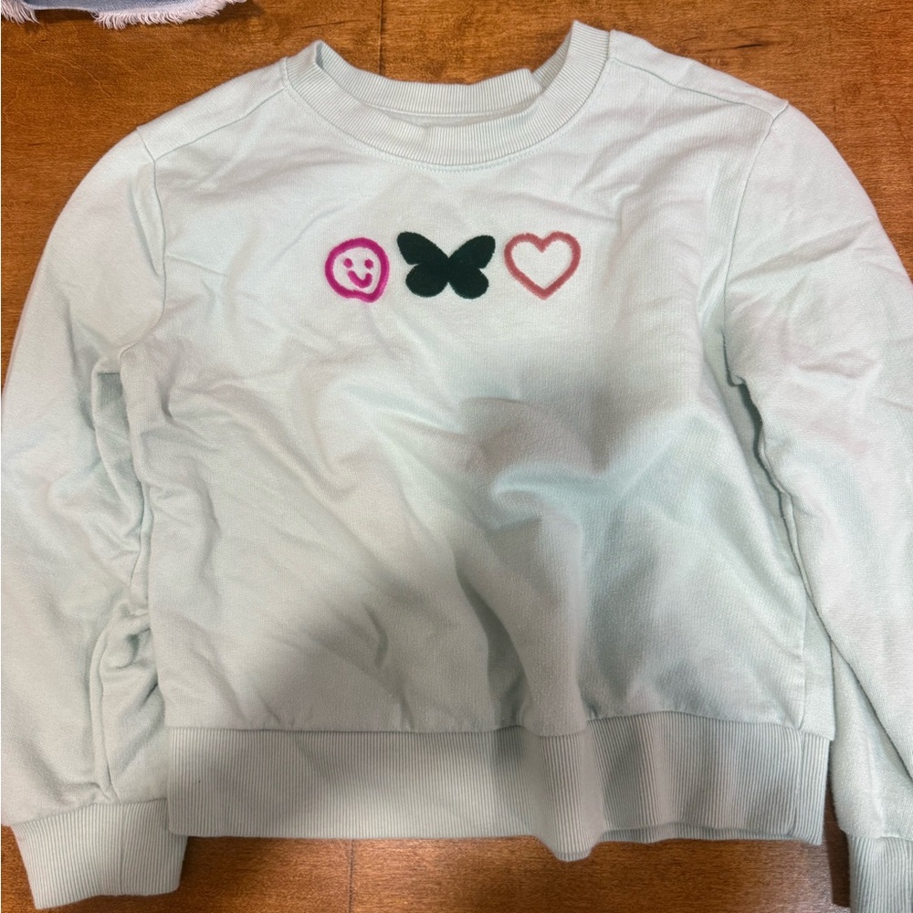 Cat & Jack Light Green Sweatshirt with Fun Graphics